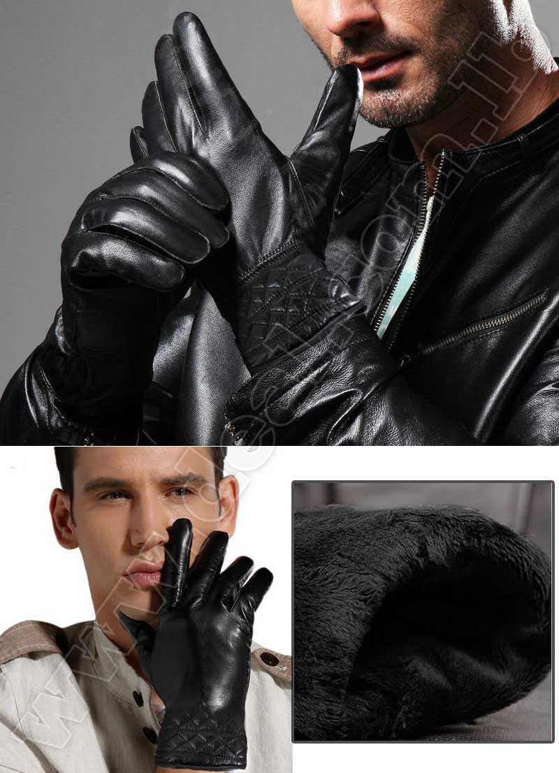 men in leather gloves