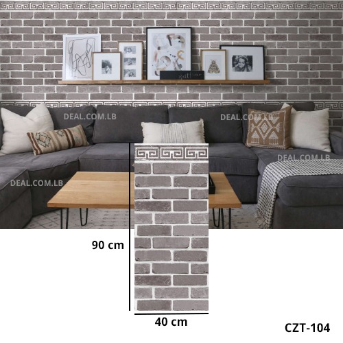 (40X90cm) Grey Bricks Design Wall Sticker Foam Self Adhesive For Wall Decor