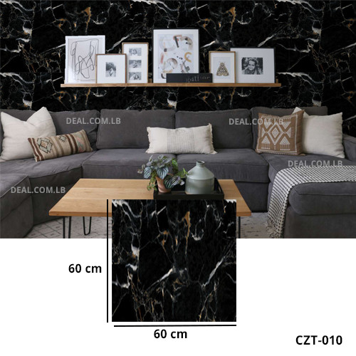 (60X60cm) Black Stone Marble Texture Design Wall Sticker Foam Self Adhesive For Wall Decor