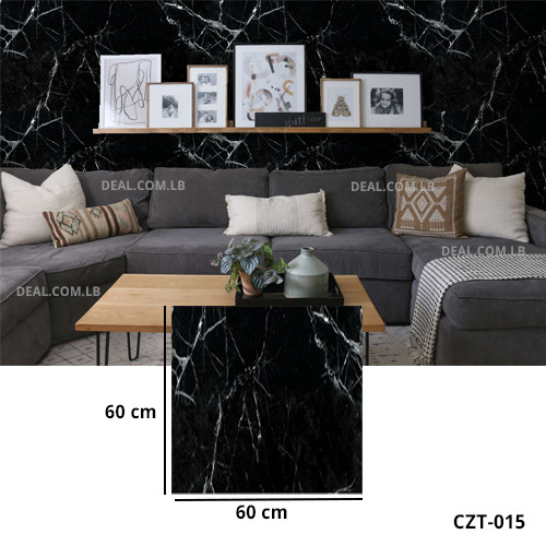 (60X60cm) Black and White Marble Stone Natural Pattern Texture Design Wall Sticker Foam Self Adhesive For Wall Decor