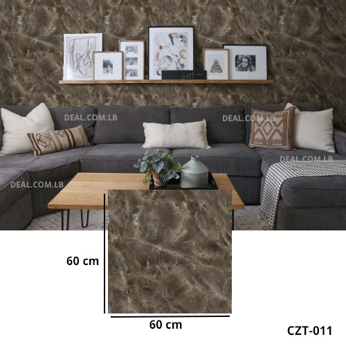 (60X60cm) Brown Sintered Stone Design Wall Sticker Foam Self Adhesive For Wall Decor