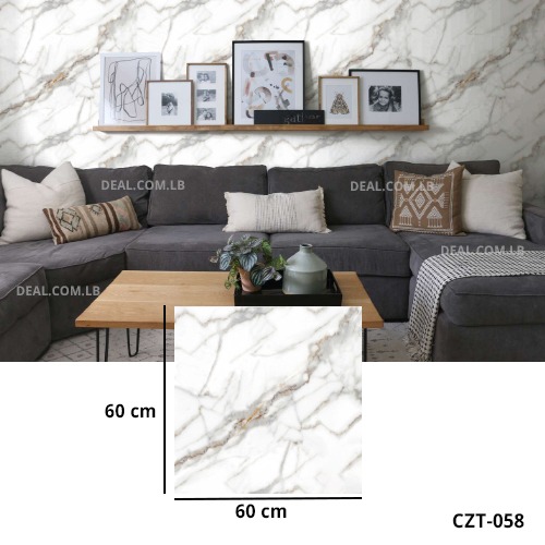 (60X60cm) Ivory Marble Texture Design Wall Sticker Foam Self Adhesive For Wall Decor