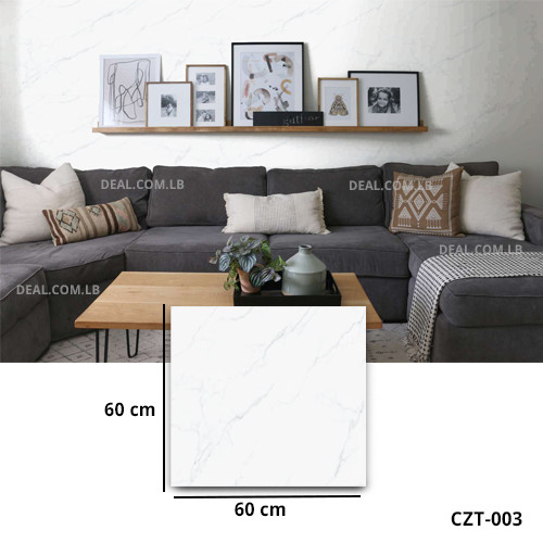 (60X60cm) White with Grey Classic Marble Design Wall Sticker Foam Self Adhesive For Wall Decor