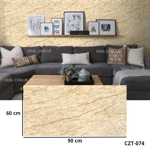 (60X90cm) Beige Marble Texture Design Wall Sticker Foam Self Adhesive For Wall Decor