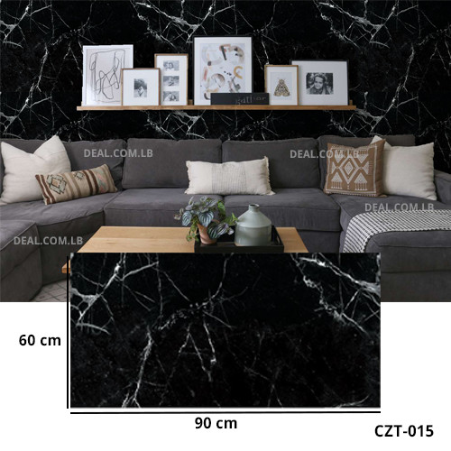 (60X90cm) Black and White Marble Stone Natural Pattern Texture Design Wall Sticker Foam Self Adhesive For Wall Decor