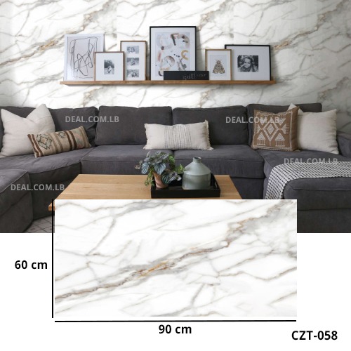 (60X90cm) Ivory Marble Texture Design Wall Sticker Foam Self Adhesive For Wall Decor