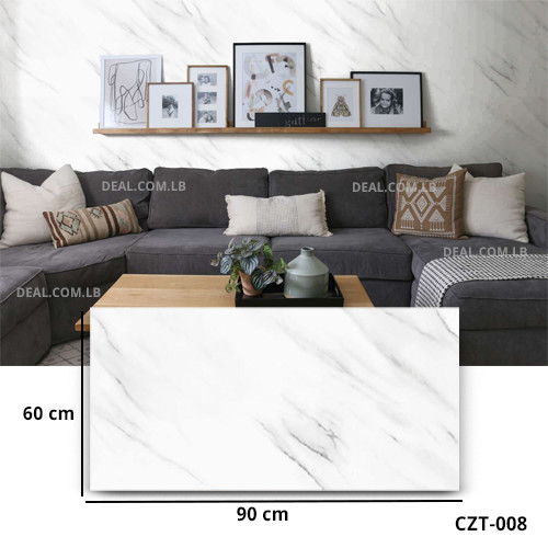 (60X90cm) White with Grey Ceramic Texture Design Wall Sticker Foam Self Adhesive For Wall Decor