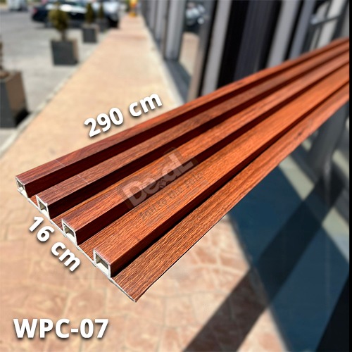 (Dark Brown Wooden Color A-007) WPC Wall Panel Size: 16 x 2.4 x 290cm