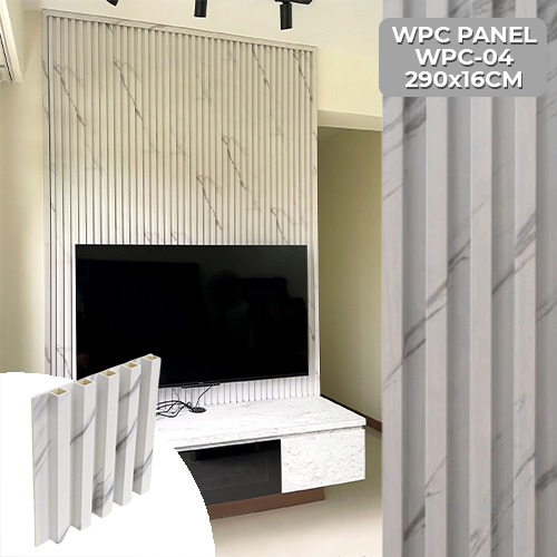 (Marble Color A-004) WPC Wall Panel Size: 16 x 2.4 x 290cm