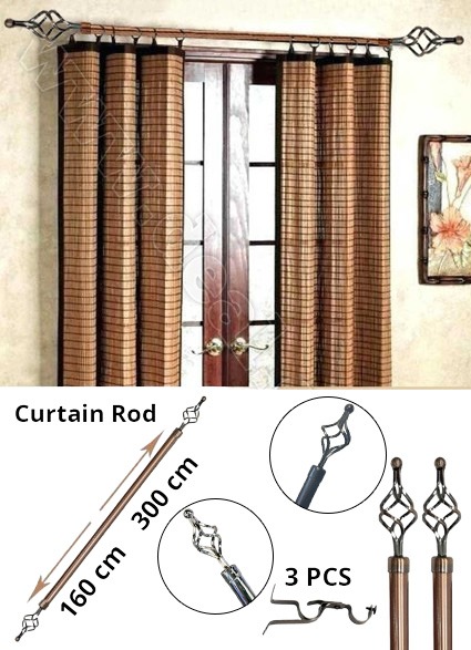 1pc Decorative Curtain Rod Oil Rubbed Bronze