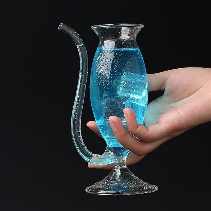 1pc Vampire Cup Creative Goblet Glass Mug For Cold Drink Wine Glass Juice Glass Squirrel Cup Home Use Party Bar Straw Glass Cup