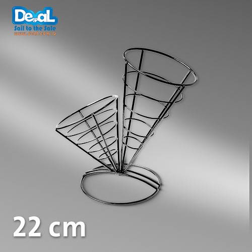 2 in 1 Wire French Fry Holder Cone Basket