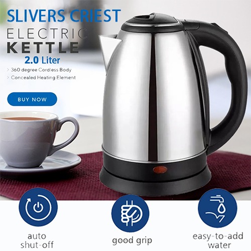 2.0 LITERS Electric Kettle Hot Water Kettle, Stainless Steel Coffee Kettle & Tea Pot, Water Warmer Cordless With Fast Boil
