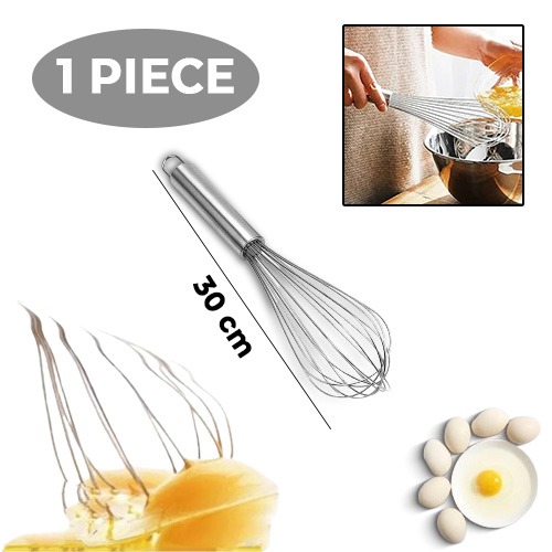 30cm Stainless Steel Whisker for Kitchen, Egg Beater, Whisker for Cake Mixing & Coffee, Stainless Steel Whisk Beater for Cake & Egg