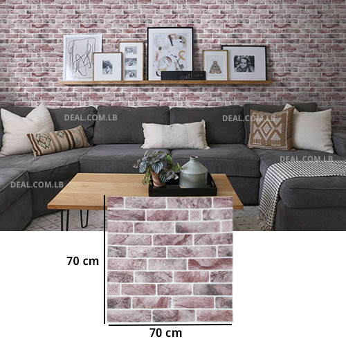 3D+Bricks+Wine+Red+Tinged+With+White+%26+Coffee+Design+Pattern+Foam+Sheet+Self+Adhesive+for+Wall+Decor+%2870+X+70cm%29