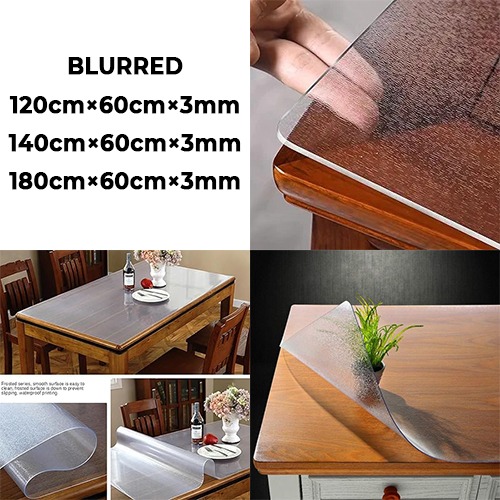 3mm Blurred Tablecloth Table Protector Eco Thicken Protective Desk Blotter Mat Cover Waterproof Wipeable Tablecloth Roll Easy Clean PVC Vinyl Dining Coffee Tabletop Protection Liner Pad