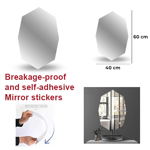 40x60cm Diamond Shape Mirror Wall Stickers Self Adhesive