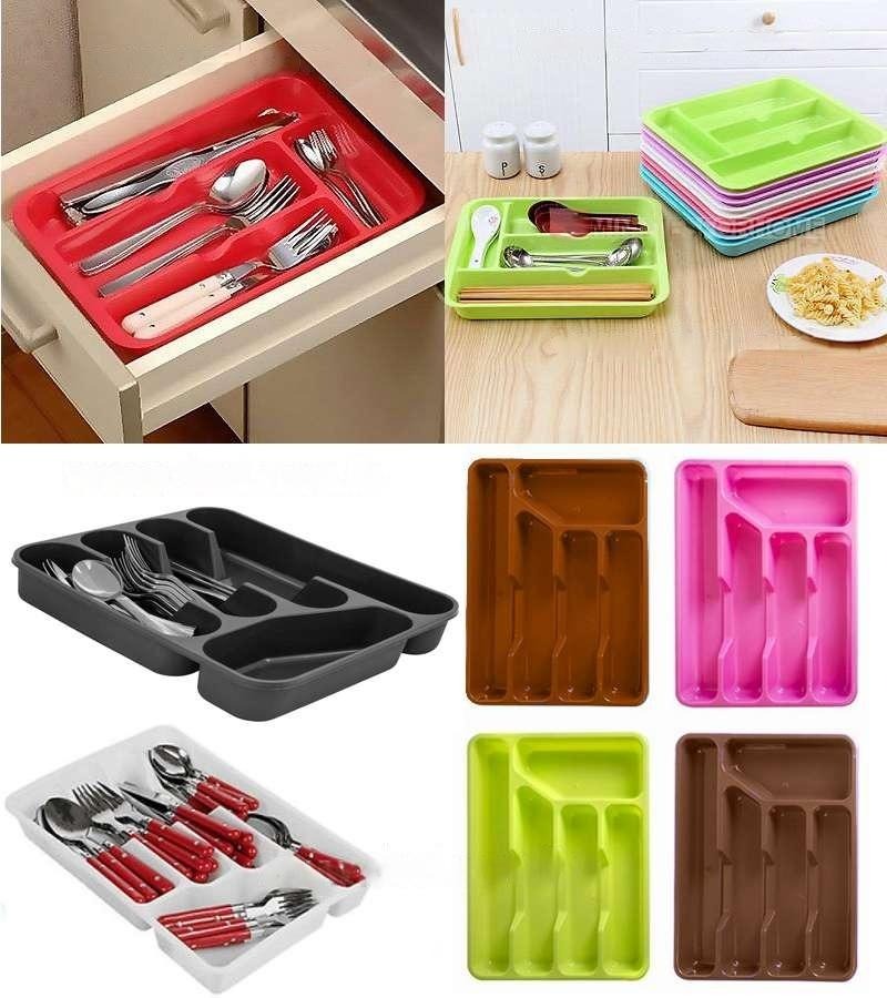 5 Compartment Cutlery Tray Rack Kitchen Drawer Cabinet Organizer Tidy Holder 5 Compartment Cutlery Tray Rack