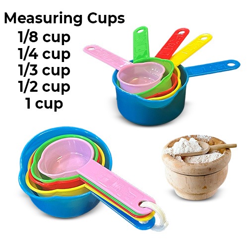 5 Pieces Plastic Measuring Cups Set