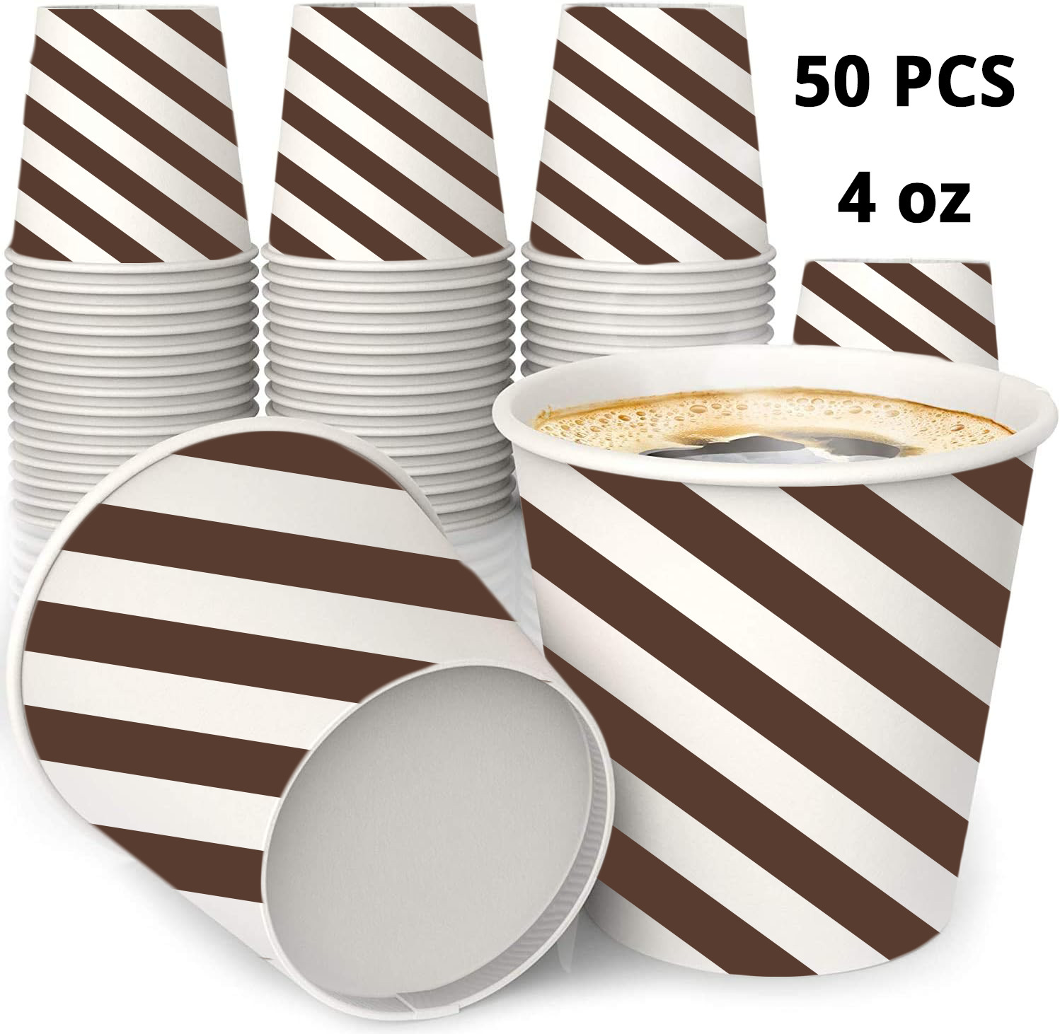 50 Pieces Paper Coffee Cups 4oz