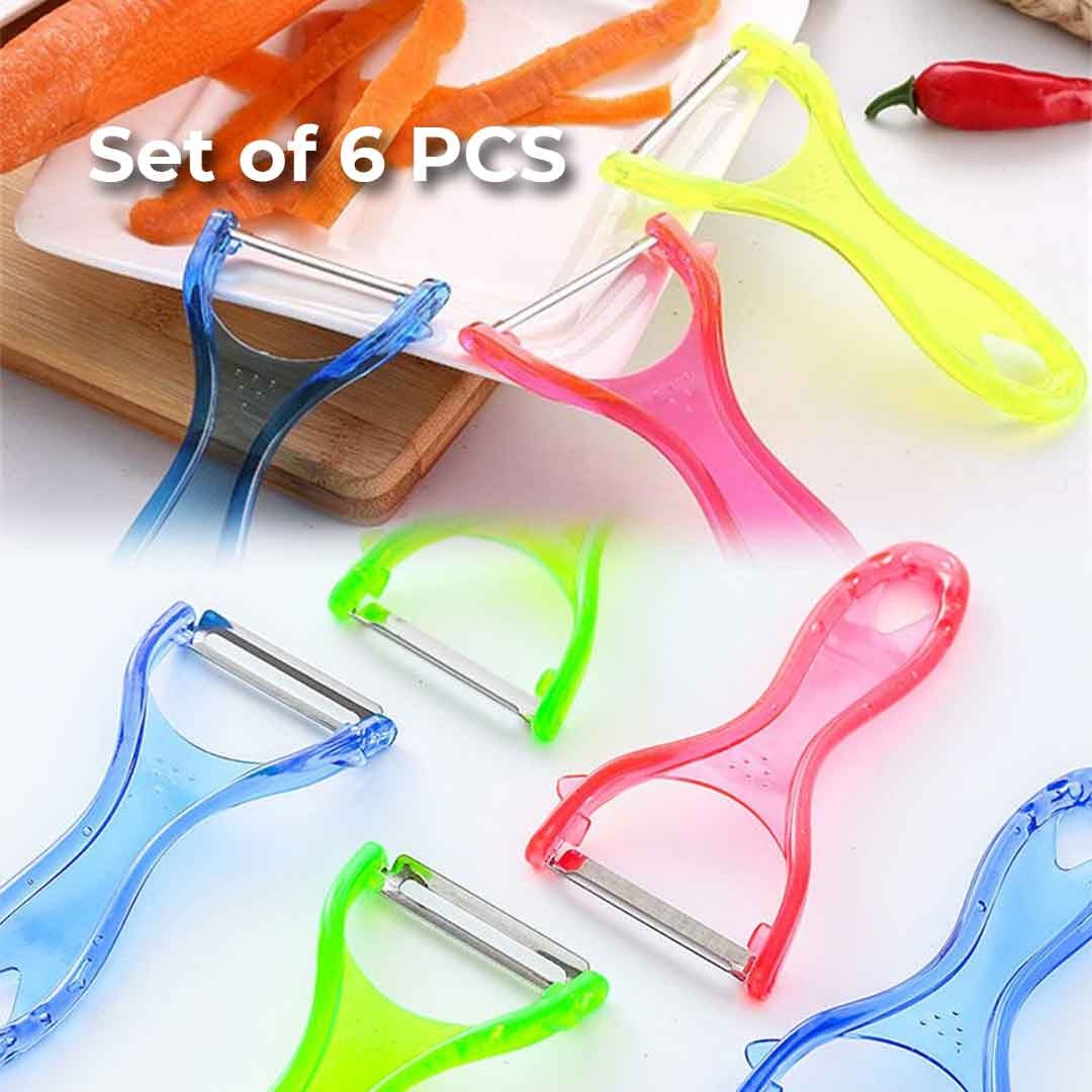 6 Pcs Vegetable & Fruits Peeler,Colorful Peeler,Plastic Peeler