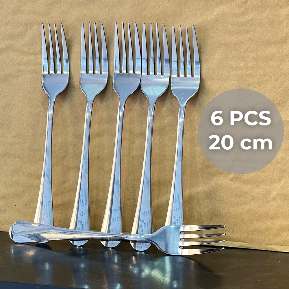 6+Pieces+Stainless+Steel+Big+Fork+20cm