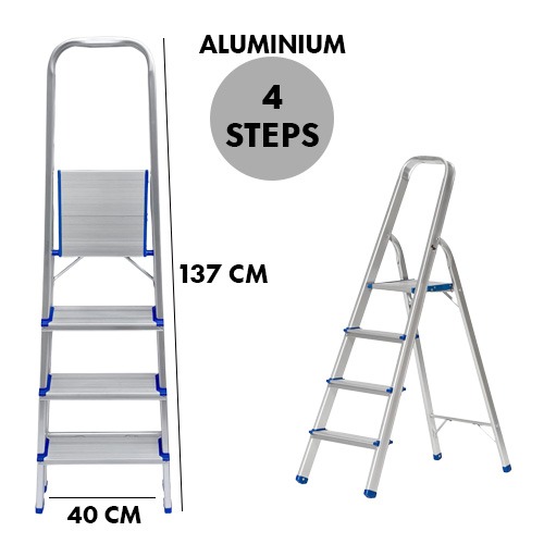 Aluminium Step Ladder Lightweight Portable 4 Steps (137x40cm)