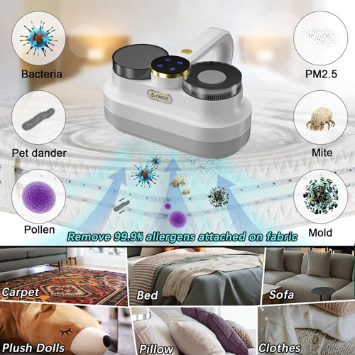 Cordless Bed Vacuum Cleaner,Mite Removal, Handheld Mattress Vacuum Cleaner with U V & Ultrasonic, Strong Suction Bed Vacuum Cleaner for Deep Clean Dust(Rechargeable)
