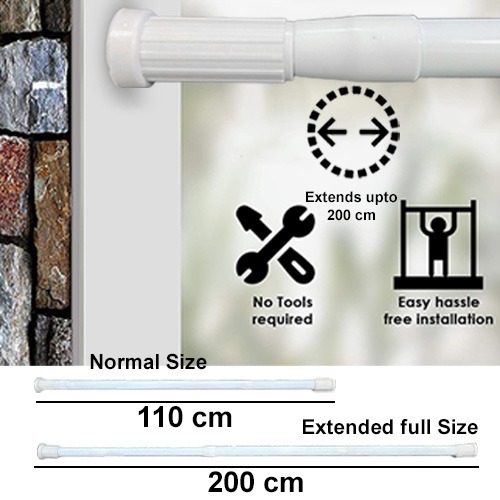 Extensible Shower Curtain Rod 110x200cm