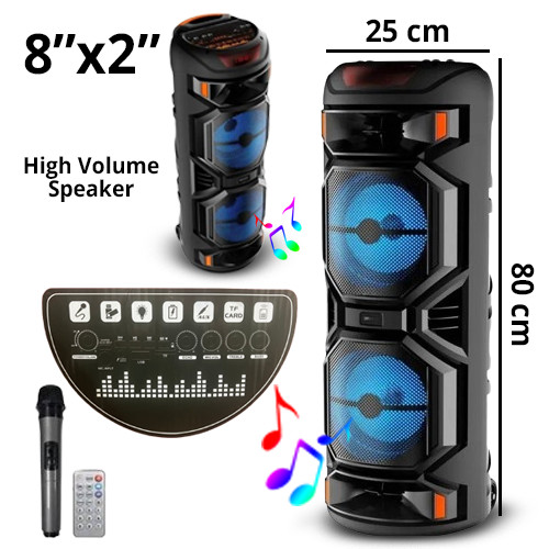 High Volume Karaoke Bluetooth Speaker 2x8Inch