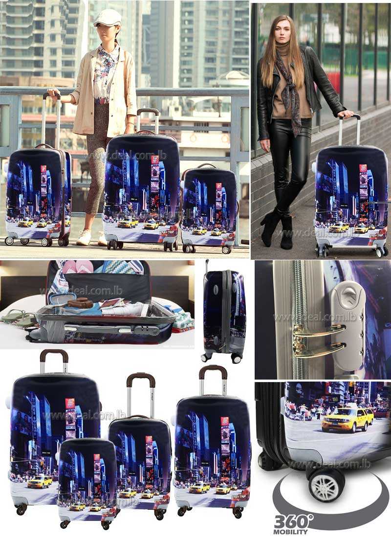 printed luggage trolley