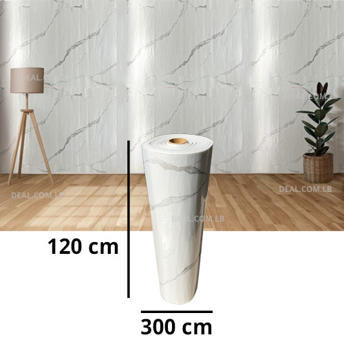 Marble Design Adhesive Tape Wall Foam Roll (3M X 120cm)
