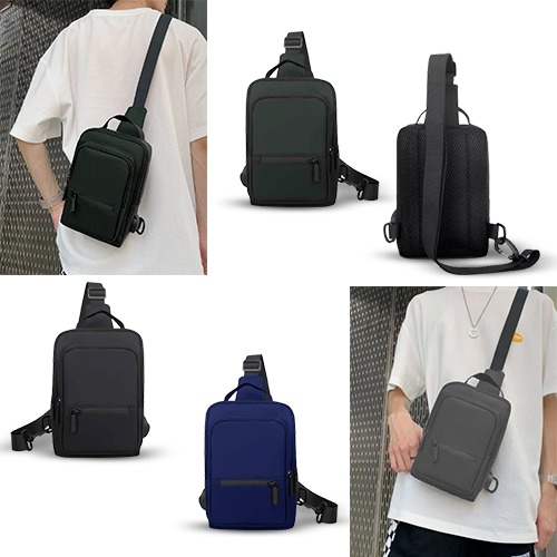 Men's Waterproof Crossbody Bag, Shoulder Bag, Multi-Functional, USB Charging