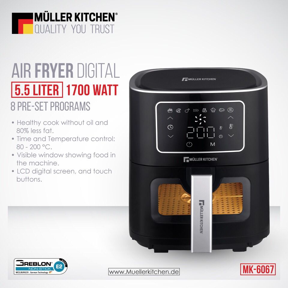 Muller Koch Air Fryer Digital 5.5 Liter 1700Watt