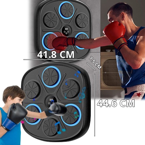 Music Boxing Machine with Bluetooth, Wall Target, Punching Training Equipment, LED Lighted Pads for Kids and Adults, Home Exercise