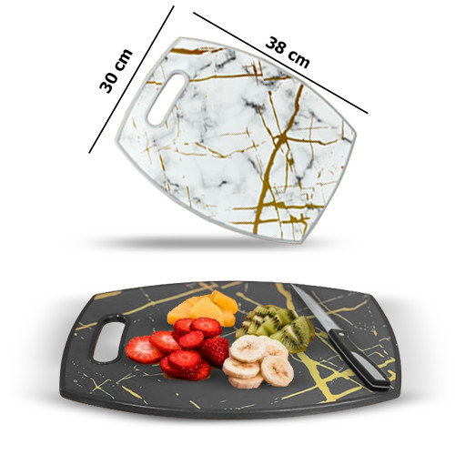 Oval Cutting Board Marble Design Size 38 x 30cm