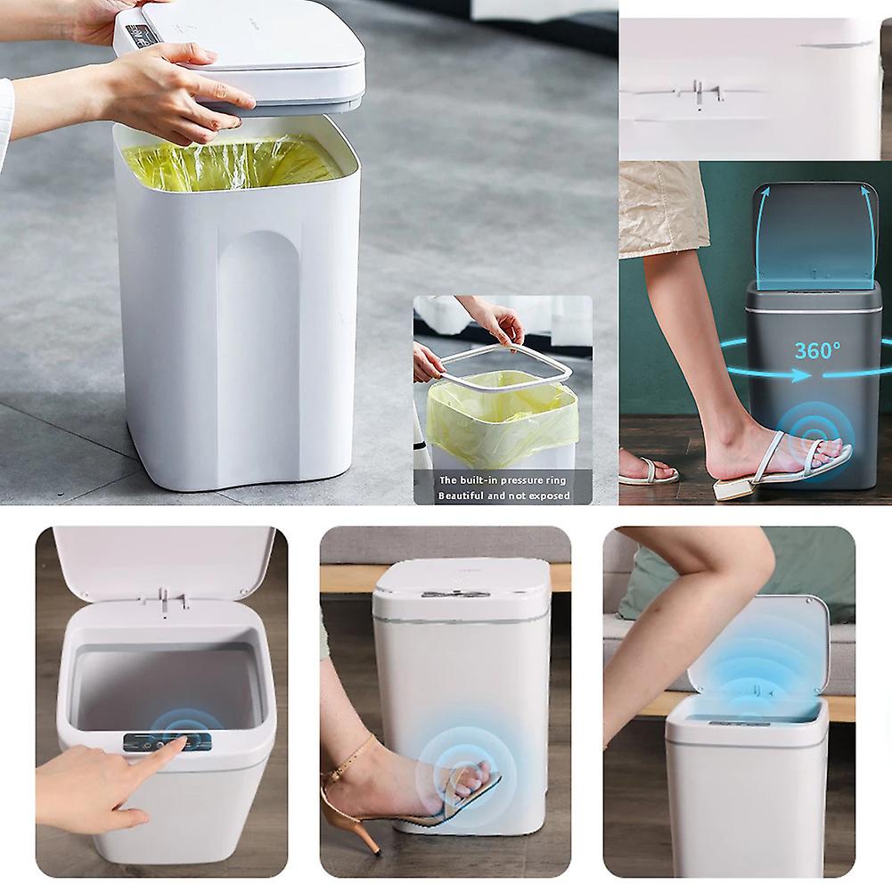 Sensor Bin Smart Trash Can 12L Automatic Touchless Waste Bin With Infrared Motion Sensor Electric Silent Rubbish Bin With Lid
