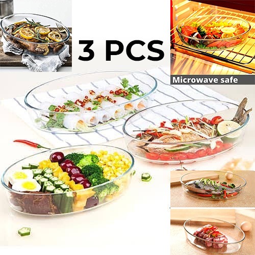 Set+of+3+Pieces+Pyrex+Glass+Baking+Tray+Oven+Bakeware+%28Oval%29