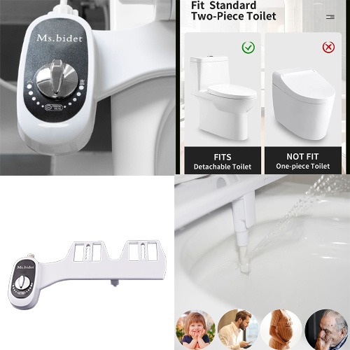 Toilet bidet accessories adjustable water pressure non-electric toilet sprayer single nozzle sanitary shower butt sprayer