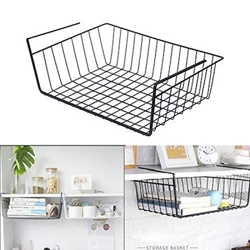 Undershelf Wire Storage Basket, Household Metal Hanging Bin Slides for Space Saving for Kitchen Pantry Bookshelf