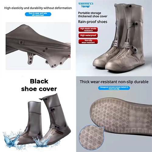 Waterproof Rain Shoe Covers, Reusable Foldable Overshoes, Resistant Rain  high top Boots Non-Slip Washable Protection