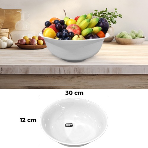 White Melamine Big Bowl 12Inch (30x12cm)