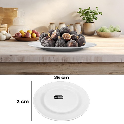 White Melamine Flat Plate 10Inch (25x2cm)