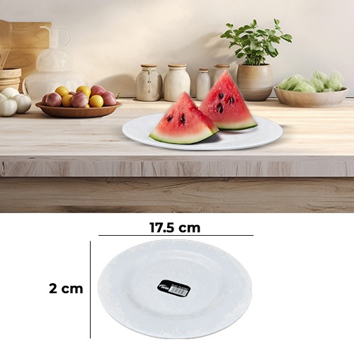 White Melamine Flat Plate 7Inch (17.5x2cm)