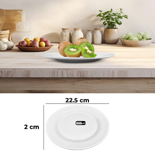 White Melamine Flat Plate 9Inch (22.5x2cm)