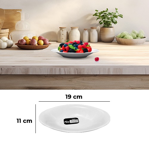 White Melamine Oval Dish (19x11cm)