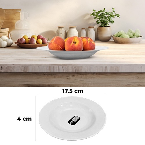 White Melamine Round Deep Plate 7Inch (17.5x4cm)