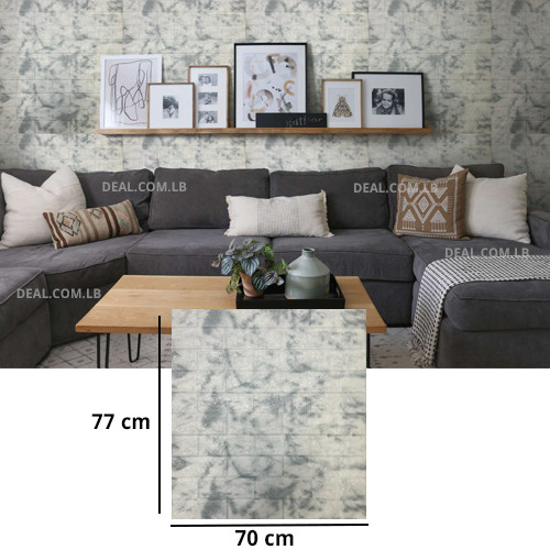 White Tinged Grey color Brick Wall Sticker Self 70x77cm PE Foam Wallpaper Antibacterial DIY Stone Brick Wall Decals For Living Room Kids Bedroom Self Adhesive Home Decor