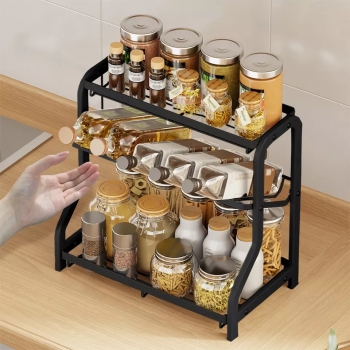 Metal+3+Tier+Kitchen+Spice+Rack+Herb+Storage+Holder+Freestanding+Seasoning+Shelf