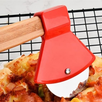 Axe+Wooden+Handle+Pizza+Cutter+Rotating+Blade+Home+Kitchen+Cutting+Tool%2CStainless+Steel+Pizza+Cutter